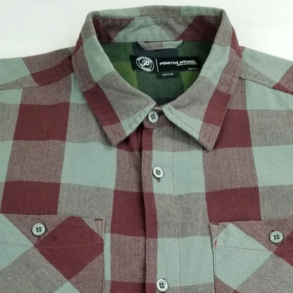 Primitive Apparel Pocket Logo Tag Men's Flannel M - Picture 2 of 8
